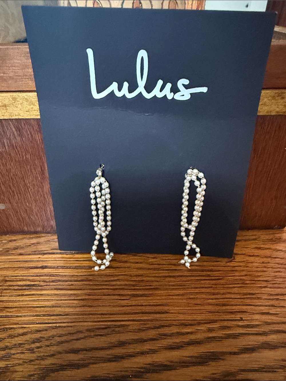 Lulu's Ivory Pearl Multi-Strand Drop Earrings